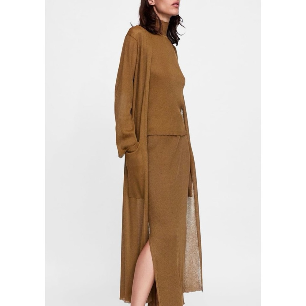 Zara knit long cardigan sweater